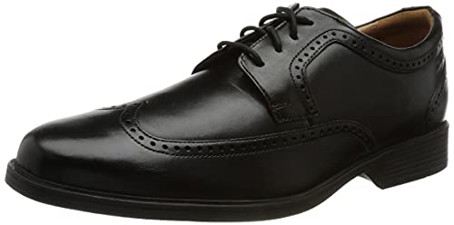 Clarks Herren Whiddon Wing Oxford, Schwarzes Leder, 41 EU von Clarks