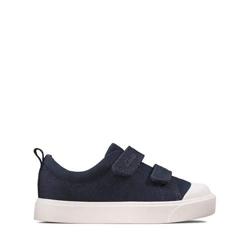 Clarks Jungen City Bright T Sneaker, Navy Canvas, 22.5 EU von Clarks