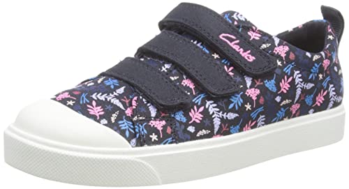 Clarks Mädchen City Vibe K Sneaker, Toile Bleu Marine, 24 EU von Clarks