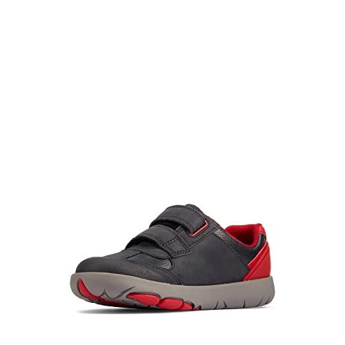 Clarks Jungen Rex Play Sneaker, Navy Red, 33.5 EU von Clarks