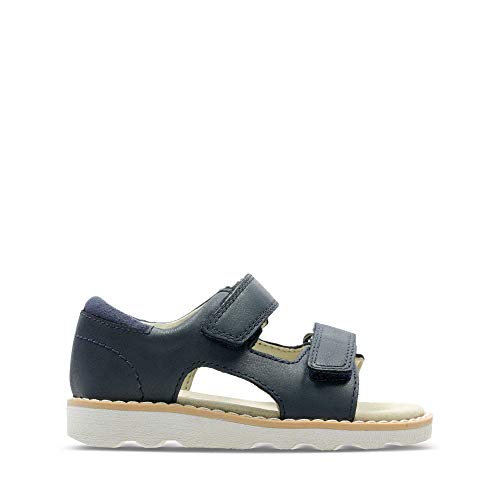 Clarks Jungen Riemchensandalen Knöchelriemchen, Blau (Navy Leather Navy Leather), 22 EU von Clarks