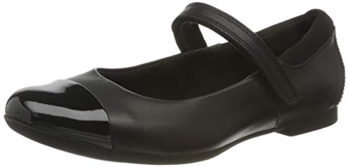 Clarks Scala Gem K Geschlossene Ballerinas, Schwarzes Leder, 34 EU von Clarks