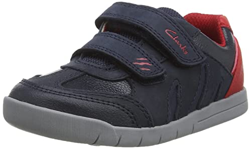 Clarks Jungen Rex Play Sneaker, Navy Red, 33.5 EU von Clarks