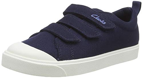 Clarks Jungen City Vibe K Sneaker, Navy Canvas, 31 EU von Clarks