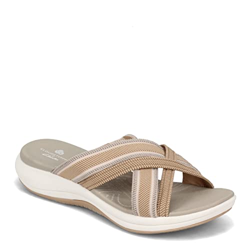 Clarks womens Mira Isle Slide Sandal, Sand Combi Textile, 38 EU (7.5 Wide US) Clarks womens Mira Isle Slide Sandal, Sand Combi Textile, 38 EU (7.5 Wide US) von Clarks