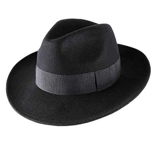 Classic Italy - Fedora Hut Packable wasserabweisend Fedora - Size 53 cm - Noir von Classic Italy