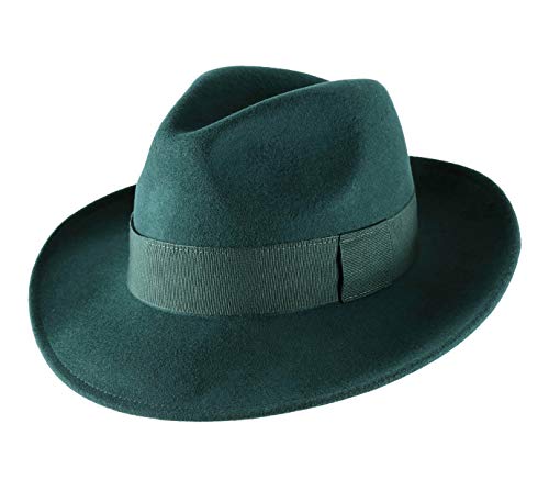 Classic Italy - Fedora Hut Packable wasserabweisend Fedora - Size 55 cm - vert von Classic Italy