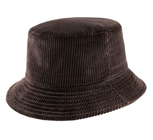 Classic Italy - Fischerhüte Classic Velvet Bucket - Size M/L - Marron von Classic Italy