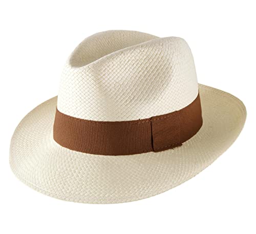 Classic Italy - Panamahüte Classic Wide Straw - Size 59 cm - Creme-Marron von Classic Italy