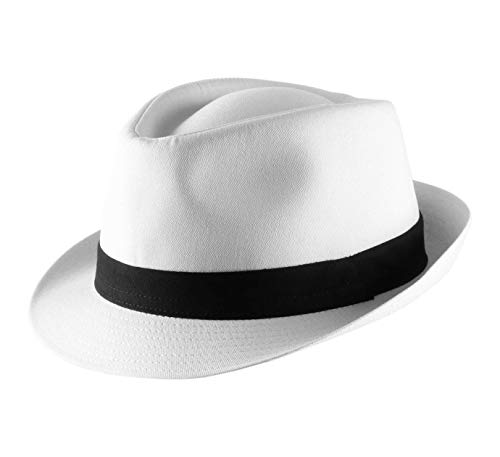 Classic Italy - Trilby Hut Classic Trilby - Size 58 cm - Blanc-Noir von Classic Italy