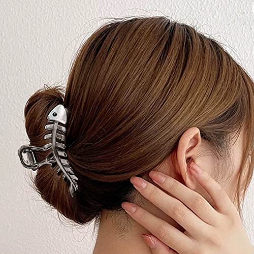 Clataly Fishbone Clip Große Haarspange Hai Clip Nette Tierform Haarnadel Haarzubehör für Frauen und Mädchen (Schwarz) von Clataly
