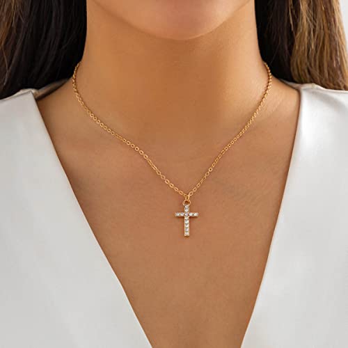 Clataly Kreuz Halskette für Frauen Einfache Winzige Kreuz Anhänger Halsketten Schmuck Geschenke für Frauen Mädchen (Gold) von Clataly