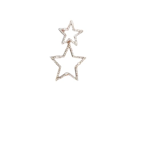 Clataly Star Double Layer Ohrringe Drop-Dangle Ohrringe Pentagram Ohrringe Star Stud Party Kristallschmuck für Frauen Mädchen (Gold) von Clataly