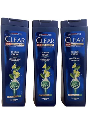 3x250ml Clear Men Shampoo 24 Hour FRESH mit Lemon &Mint Extracts,für Männer, Sparpack,für normales Haar von Clear