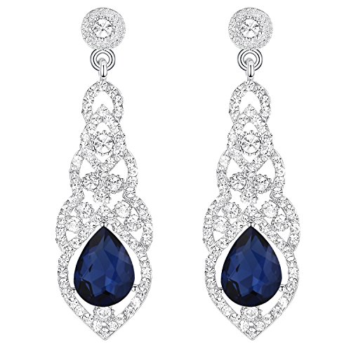 Clearine Damen Kristall Ohrringe Hochzeit Braut Art Deco Teardrop hohlen Kronleuchter baumeln Anhänger Clearine Damen Kristall Ohrringe Hochzeit Braut Art Deco Teardrop hohlen Kronleuchter baumeln Anhänger von Clearine