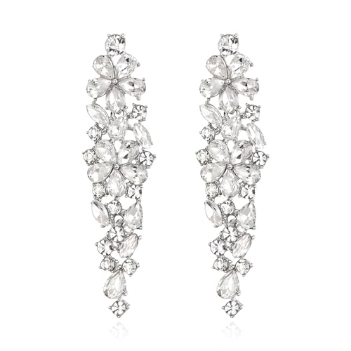 Clearine Damen Sparkle Marquise Strass Kristall Anweisung baumeln Art Deco Prom Kronleuchter Tropfen Ohrringe für Hochzeit Braut klar Silber Ton Clearine Damen Sparkle Marquise Strass Kristall Anweisung baumeln Art Deco Prom Kronleuchter Tropfen Ohrringe für Hochzeit Braut klar Silber Ton von Clearine