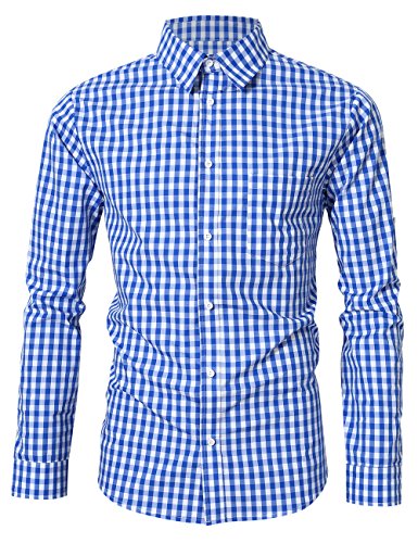 Clearlove Herren Deutsches Bayerisches Oktoberfest Stylisches Langarm Slim Fit Klassisches Hemd - Blau - X-Groß von Clearlove