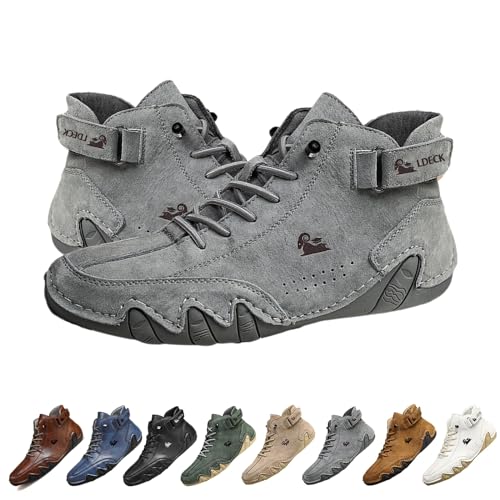 Italienische handgefertigte hohe Stiefel aus Wildleder mit Klettverschluss, Becks Schuhe Herren wasserdichte, rutschfeste, atmungsaktive Outdoor-Freizeitschuhe, Klettverschlussschuhe for Herren (Colo von ClearloveWL