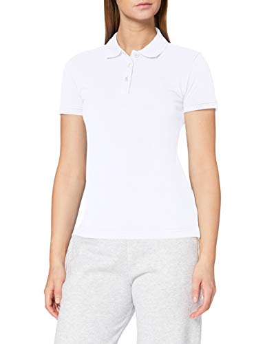 CliQue Damen Regular Fit Poloshirt,weiß, 34 EU (Herstellergröße:X-Small) von Clique