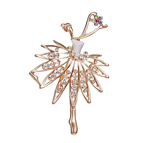 Ballet Dancing Girl Brosche Eleganter Tanz Rock Pin Damen Anti-Lighting Corsage Elegante Broschen (G-c, One Size) von Clicitina