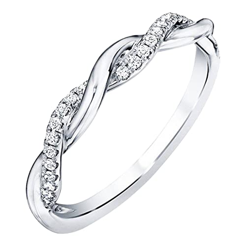 Clicitina An Meinen besten Freund Ring Verstellbarer Ring Versprechen Ring Jubiläumsring Geburtstagsgeschenk Modering Galvanisierter Twist Micro Set Zirkonring Irj117 (E-1, One Size) von Clicitina