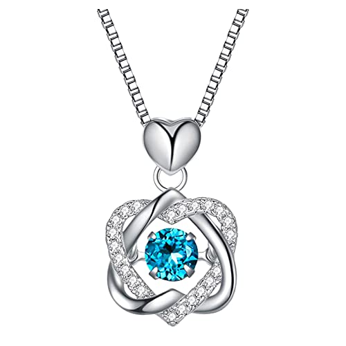 Clicitina Diamond Smart Frauen Platin-verkleidete Kette Love Herzförmige Clavicle-Halskette GL115 (Blue #2, One Size) von Clicitina