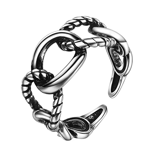 Clicitina Offener Ring für Männer und Frauen, geflochten, Seilform, Vintage-Ring, Ausschnitt, Design, Party-Accessoire SY232 (C-Bronze, One Size) von Clicitina