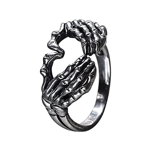 Clicitina Ring Gesture Skeleton Retro Your American Europeanand Love Hand Charm Show Rings Ohrringe Kinder (3-as Show, 5) von Clicitina