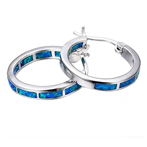 Clicitina Schmuck Damen Sensibel Damen Edelstein Ohrringe Ohrringe Ohr Runde Accessoires Ohrringe Kette Und Ohrringe Set (b-Blue, One Size) von Clicitina