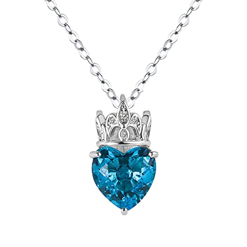 Halskette Nichte Schmuck Party Prinzessin Für Mädchen Enkelin Kristall Frauen Mädchen Anhänger Geschenk Teen Für Tochter Geburtstag Halsketten Herz Halsketten & Anhänger GL93 (1-Blue, One Size) von Clicitina