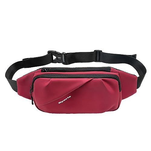 YNz784 Outdoor-Sporttasche für Damen und Herren, Hüfttasche, Handytasche, multifunktional, große Kapazität, Brusttasche, Freizeit, Schultertasche, Crossbody-Tasche, rot, Einheitsgröße, Reiserucksäcke von Clicitina