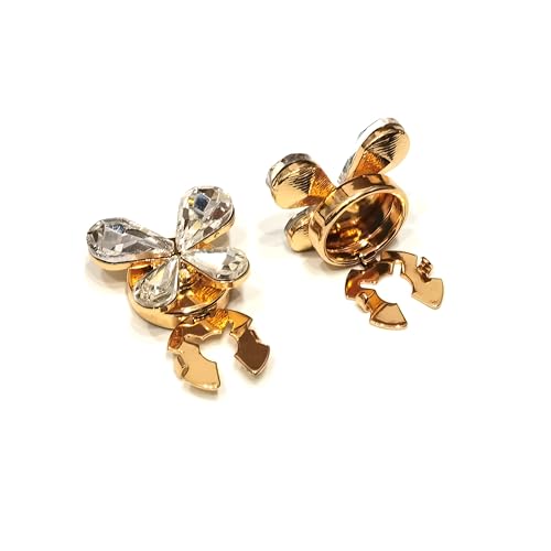Climple Knopfabdeckungen für Damen – Schmetterlingsförmige Kristall-Manschettenknöpfe für Herren, Smoking-Shirt, Gold-Manschettenknöpfe Diamant für Smoking-Shirt, Damenblusen, 11mm / 0.43", Metall Climple Knopfabdeckungen für Damen – Schmetterlingsförmige Kristall-Manschettenknöpfe für Herren, Smoking-Shirt, Gold-Manschettenknöpfe Diamant für Smoking-Shirt, Damenblusen, 11mm / 0.43", Metall von Climple