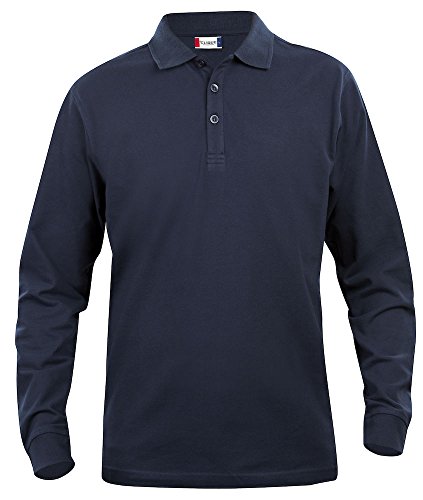 Clique, Herren Poloshirt, langärmelig S bis 5 XL, Grau Gr. 56, dunkles marineblau von Clique Clothing