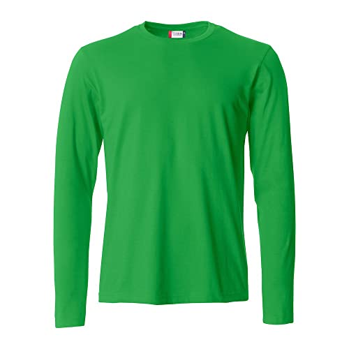Clique - Langarm-T-Shirt für Herren, Basic-T L/S, aus Jersey-Baumwolle, elastischer Kragen, Schweißband, Slim-Fit-Passform, Säuregrün., 58 von Clique