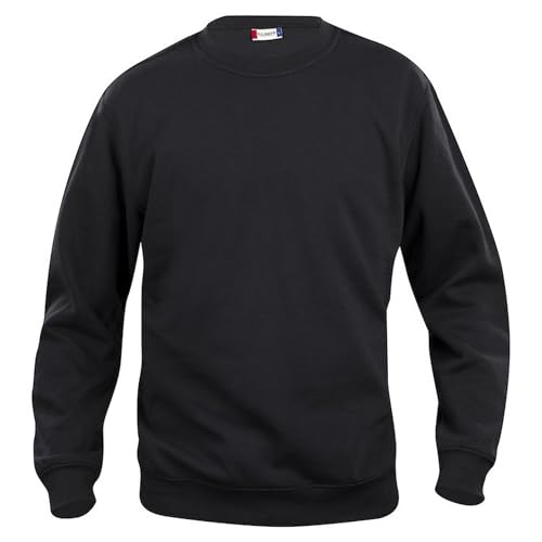 CLIQUE - Sweatshirt mit Rundhalsausschnitt für Herren und Damen, Unisex, Basic Roundneck, Polyester, elastische Rippen, waschbeständiger Stoff, Schwarz , 3XL von Clique