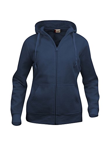 Clique Damen-Sweatshirt mit teilbarem Reißverschluss und Kapuze. Weicher stabilisierter Stoff. Geeignet für intensive Wäsche., blau, XXL von Clique