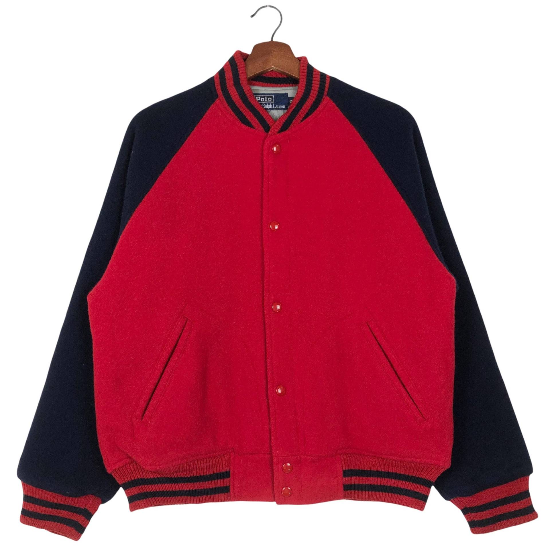 Vintage Polo Ralph Lauren Wolle Varsity Jacke Größe S von ClockworkThriftStore