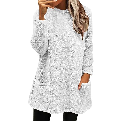 Ladies Fleece Jumpers Tops Winter Warm Sweater Winter Coat Fleece Thickening Coat Jacket Casual Plus Size Loose Coat A-47 von Clode