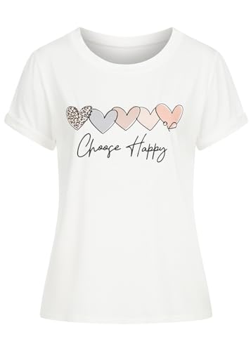 Cloud 5ive Damen T-Shirt Viskose Top mit diversen Prints von Cloud 5ive