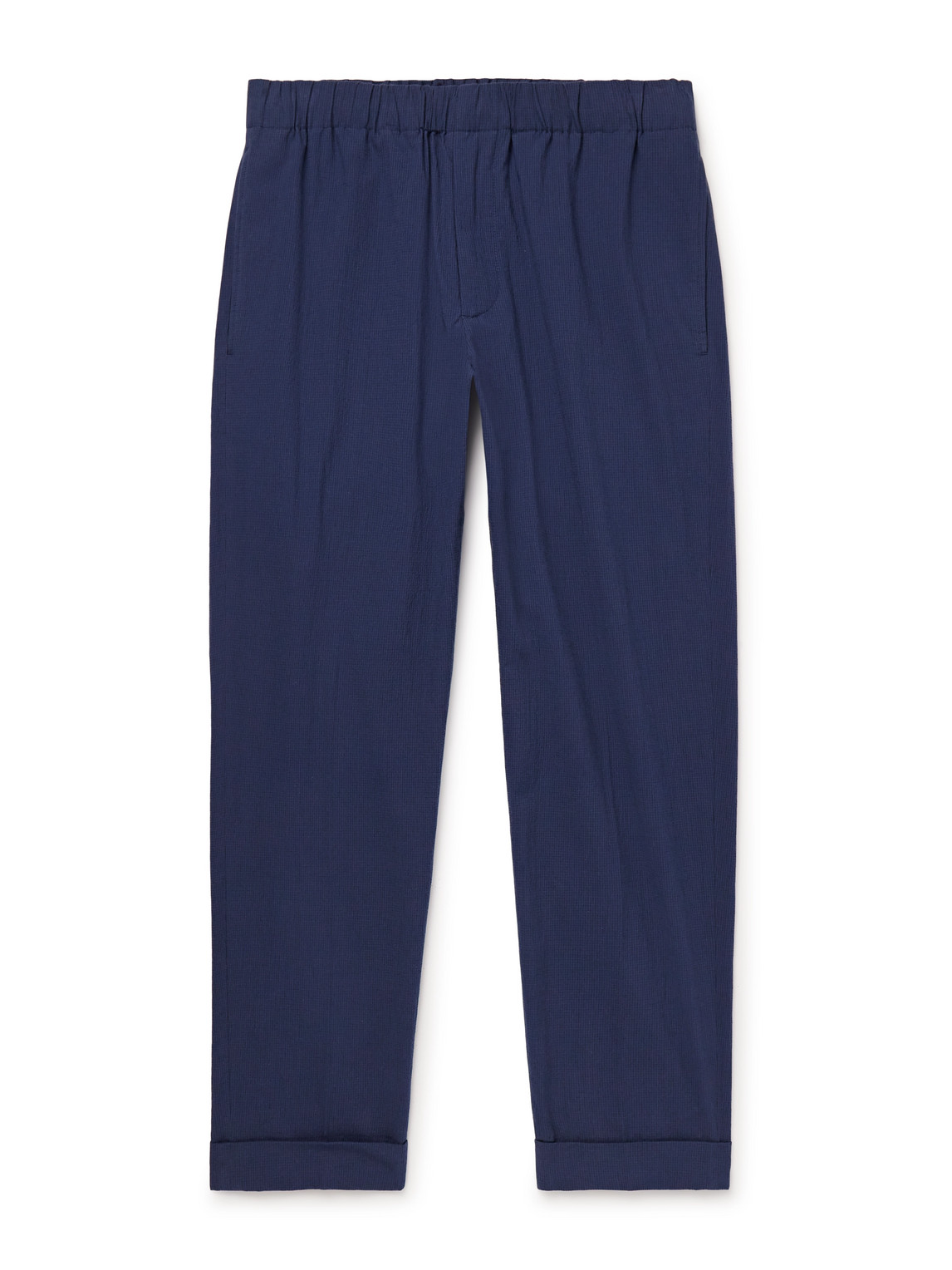 Club Monaco - Straight-Leg Cotton-Blend Seersucker Trousers - Men - Blue - XL von Club Monaco