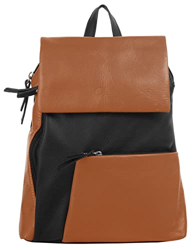 Cluty City-Rucksack Echt Leder cognac Damen - 020401 von Cluty