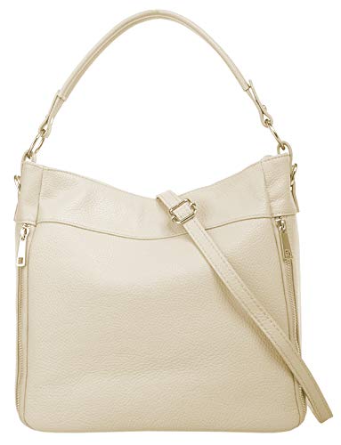 Cluty Handtasche Echt Leder beige Damen - 020843 von Cluty