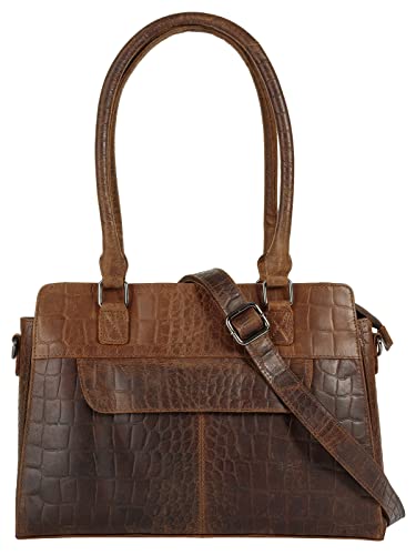 Cluty Handtasche Echt Leder braun Damen - 021579 von Cluty