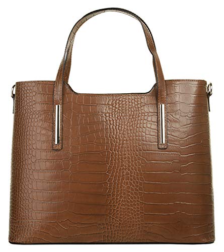 Cluty Handtasche Echt Leder cognac Damen - 020454 von Cluty