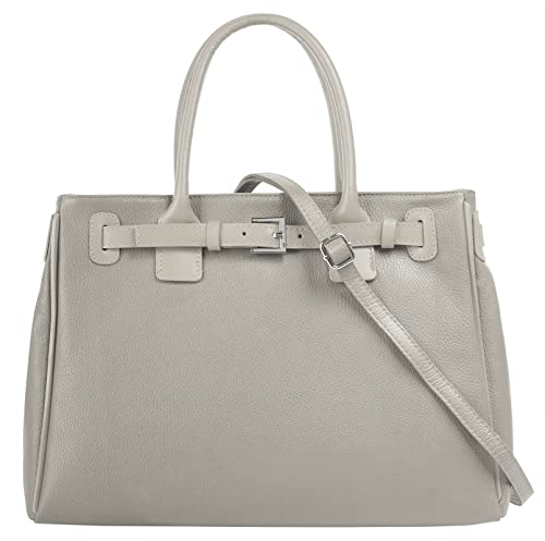 Cluty Handtasche Echt Leder grau Damen - 021308 von Cluty