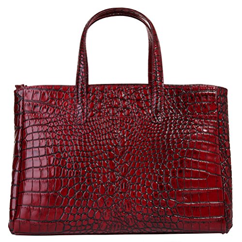 Cluty Handtasche Echt Leder rot Damen - 016658 von Cluty