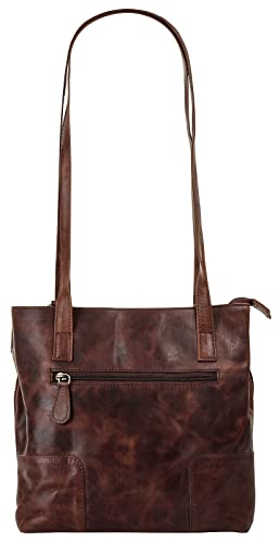 Cluty Rucksack Echt Leder braun Damen - 021357 von Cluty