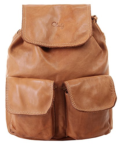 Cluty Rucksack Echt Leder cognac Damen - 019344 von Cluty