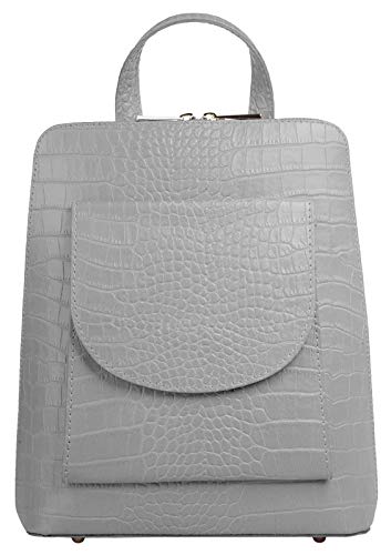 Cluty Rucksack Echt Leder grau Damen - 020600 von Cluty