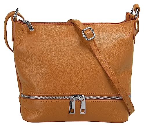 Cluty Umhängetasche cognac echt Leder Damen - 020960 von Cluty